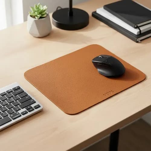 Mouse Pad Couro Legítimo Volpe — Caramelo