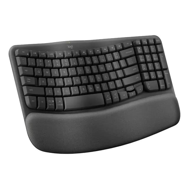 Teclado Ergonômico Sem Fio Logitech Wave Keys - Grafite Inglês US